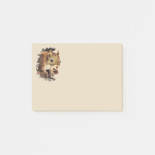 Bloco Post-it Esquilo bonito da arte animal que espreita para