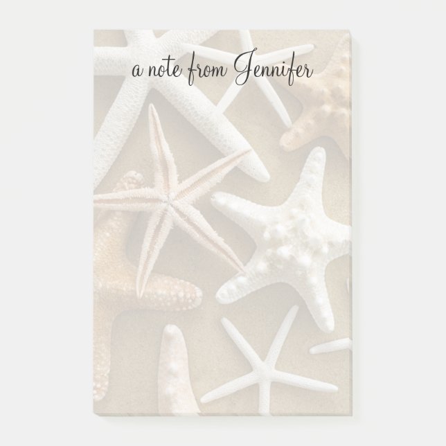 Bloco Post-it Estrela do mar na areia (Frente)