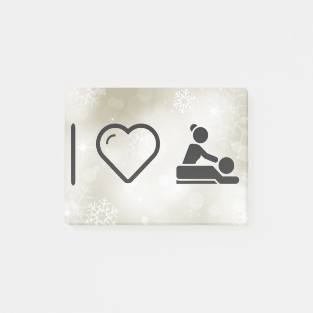 Bloco Post-it Eu amo a massagem (Frente)