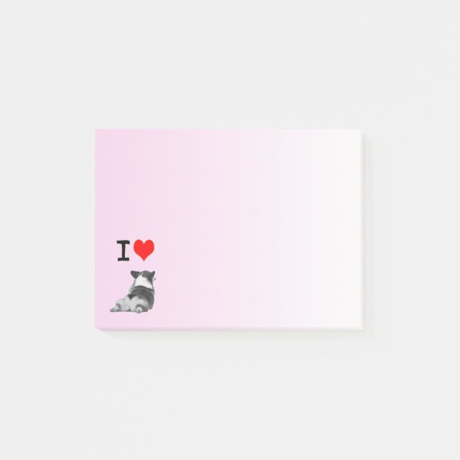 Bloco Post-it Eu amo Corgis (Frente)