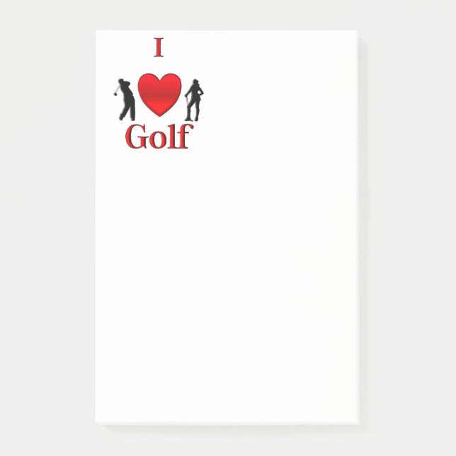 Bloco Post-it Eu Amo Esporte Golf (Frente)