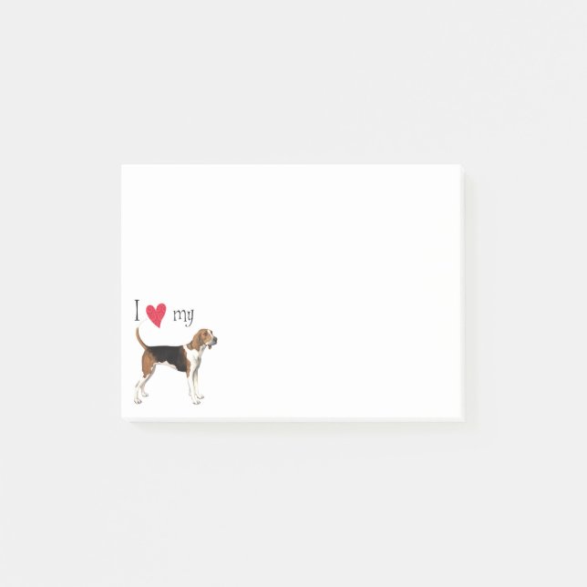 Bloco Post-it Eu amo meu caminhante de Treeing (Frente)