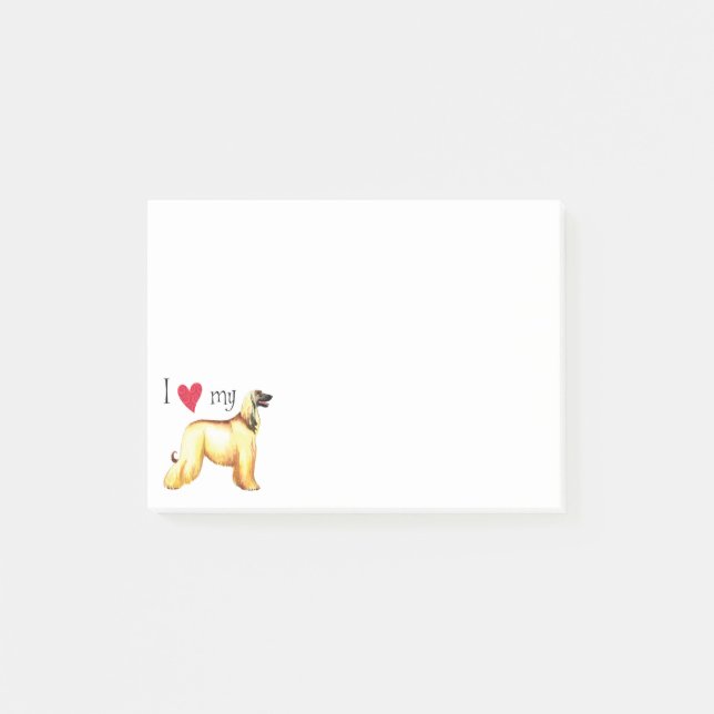 Bloco Post-it Eu amo meu galgo afegão (Frente)