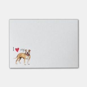 Bloco Post-it Eu amo meu pitbull Terrier