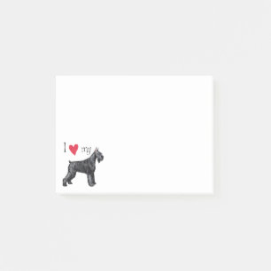 Bloco Post-it Eu amo meu Schnauzer gigante