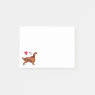 Bloco Post-it Eu amo meu setter irlandês