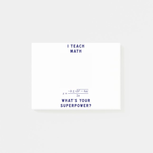 Bloco Post-it Eu ensino a matemática o que é sua superpotência? (Frente)