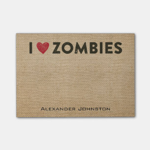Bloco Post-it Eu serapilheira dos zombis do coração personaliz