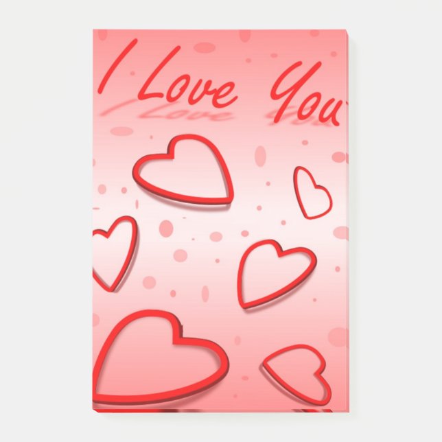 BLOCO POST-IT "EU TE AMO" CORAÇÕES (Frente)
