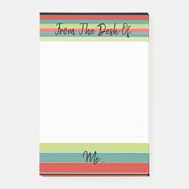 Bloco Post-it Faixa Acentuada do Teal (Frente)