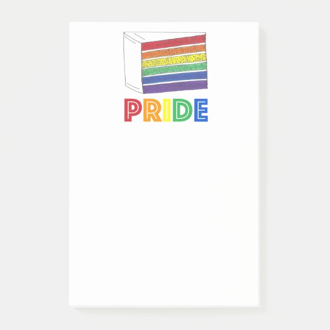 Bloco Post-it Fatia de Bolo da Camada Arco-Íris Orgulho gay Post (Frente)