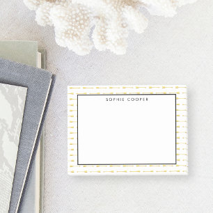 Bloco Post-it Faux Gold Arrows Pattern Personalized