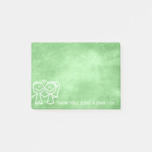 Bloco Post-it Favor De Casamento Obrigado Chalkboard Lemon Green