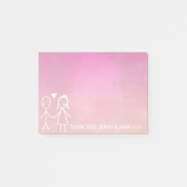 Bloco Post-it Favor De Casamento Obrigado Chalkboard Ombre Rosa