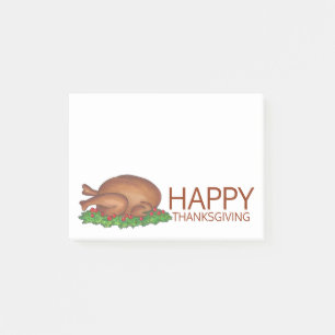 Bloco Post-it Feliz Dia de Ação de Graças à Turquia Janta Férias