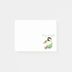 Bloco Post-it Feliz e Natal Brilhante em Frango