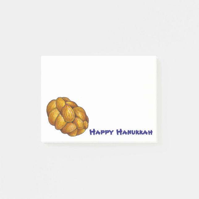 Bloco Post-it Feliz Hanukkah Chanukah Challah - Posto (Frente)
