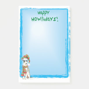Bloco Post-it Feliz Howlidays Italiano Greyhound