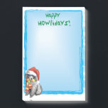 Bloco Post-it Feliz Howlidays Miniature Poodle<br><div class="desc">Feliz Howliday! Acompanhe suas listas de presentes ou qualquer outra coisa neste bloco de anotações com um filhote fofo de Poodle Miniatura vestindo um chapéu de Papai Noel e cachecol com as palavras Feliz Howlidays! Ideia de presente de excelente para a família e amigos amantes de Poodle.</div>