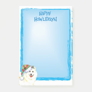 Bloco Post-it Feliz Howlidays Samoyed