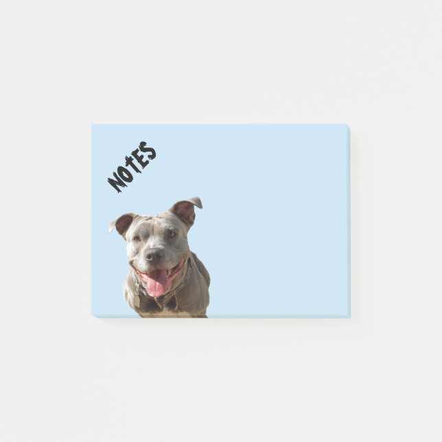 Bloco Post-it Feliz sorriso Pitbull (Frente)