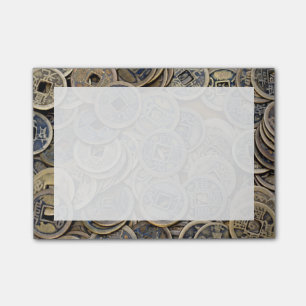 Bloco Post-it Feng Shui Boa Sorte Moedas Chinesas