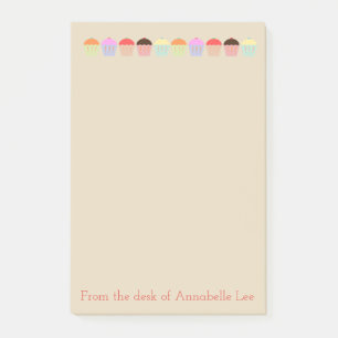 Bloco Post-it Fileira do cupcake