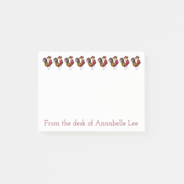 Bloco Post-it Fileira do galo (Frente)