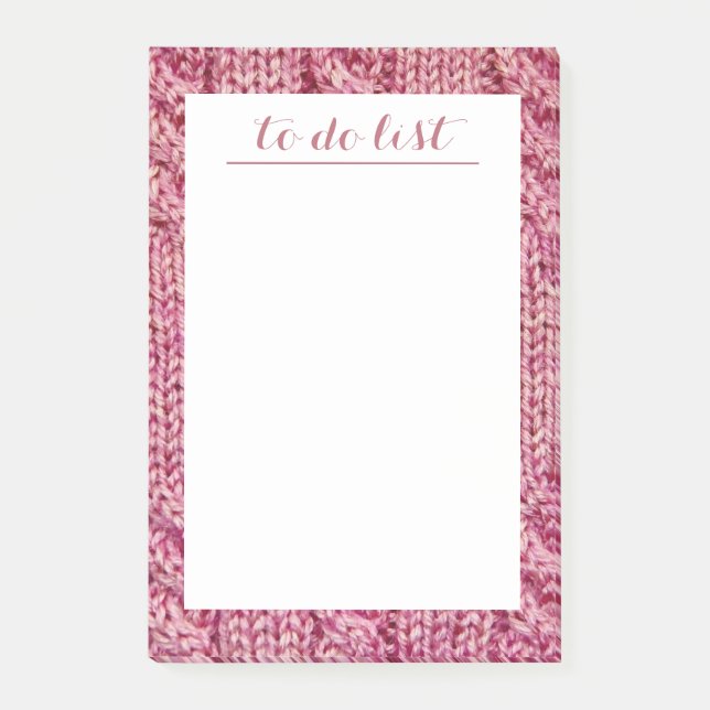 Bloco Post-it Fio cor-de-rosa da malha (Frente)