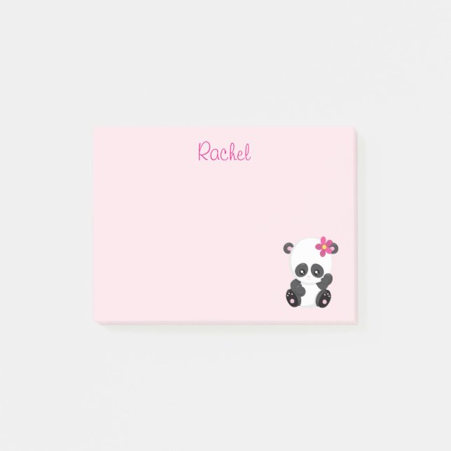 Bloco Post-it Fique Panda Rosa (Frente)