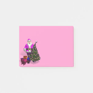 Bloco Post-it Fitas Rosa Santa Claus