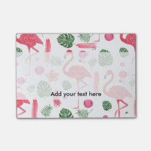 Bloco Post-it Flamingo floral, cor-de-rosa claro