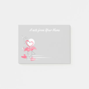 Bloco Post-it Flamingo Love Side Text Notas de posto