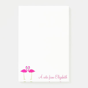 Bloco Post-it Flamingos Rosa Adoráveis, Personalizados Pelo Amor