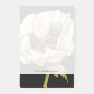 Bloco Post-it Flor de Creme no Fundo Preto