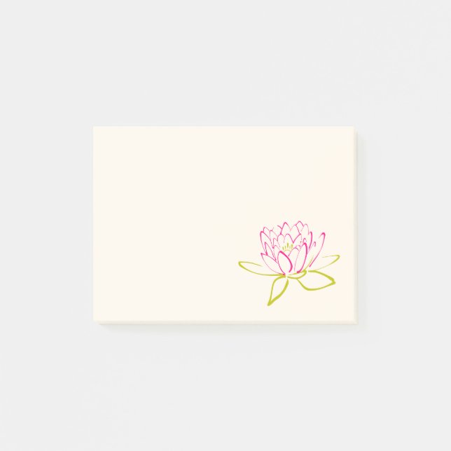 Bloco Post-it Flor de lótus/Ilustração de lírio de água (Frente)