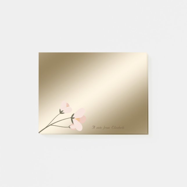 Bloco Post-it Flor Elegante e Chic (Frente)