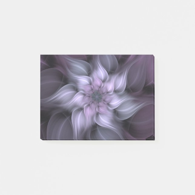 Bloco Post-it Flor Fractal Roxo (Frente)