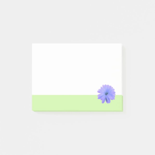 Bloco Post-it Flor Roxa Borda Verde (Frente)