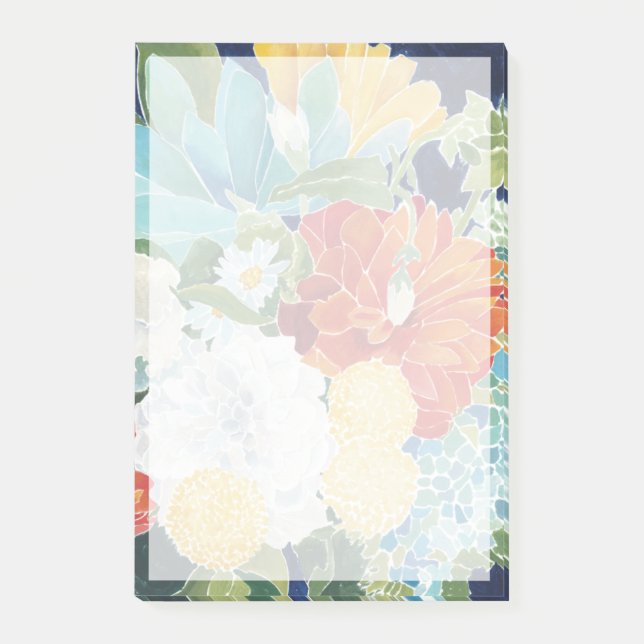 Bloco Post-it Florais da meia-noite III (Frente)