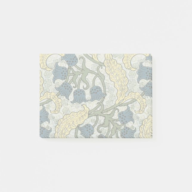 Bloco Post-it Floral Blue Flowers Lily Valley Repetindo (Frente)