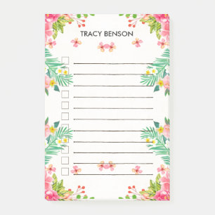 Bloco Post-it Floral Tropical Personalizada Para Fazer