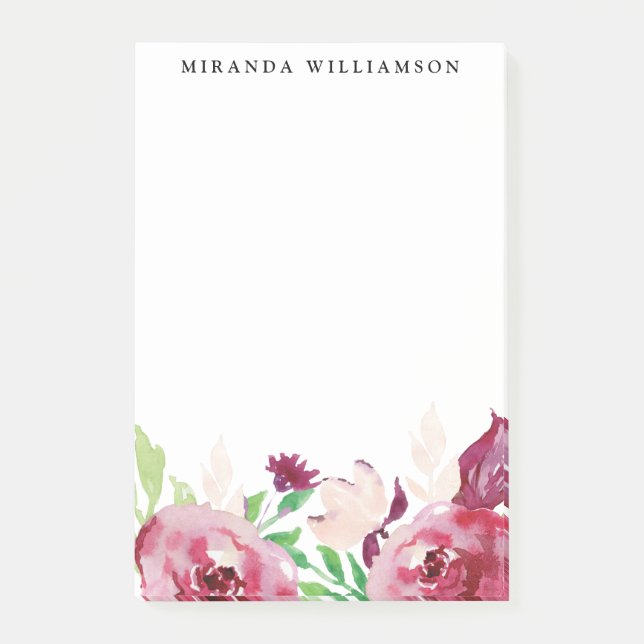 Bloco Post-it Flores modernas do primavera (Frente)