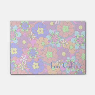 Bloco Post-it Flores retros do hippy