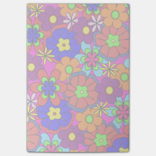 Bloco Post-it Flores retros do hippy