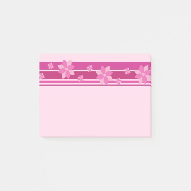 Bloco Post-it Flores Rosa (Frente)