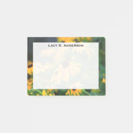 Bloco Post-it Flores Susan Amarelas Monogramas de olhos negros