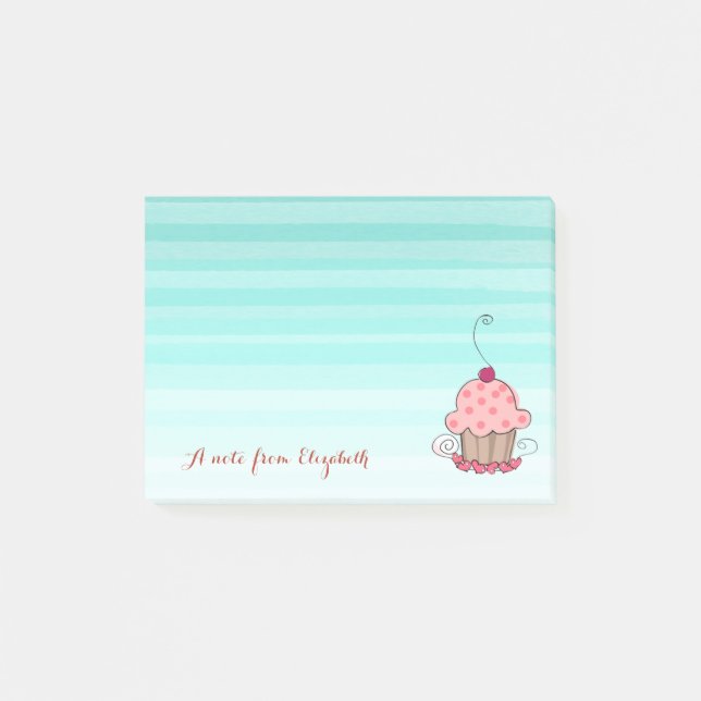 Bloco Post-it Fofa Adorável  Estilosa Menina , Cupcake (Frente)
