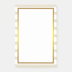 Bloco Post-it Folha de Ouro Amarelo Stripe branco limpo