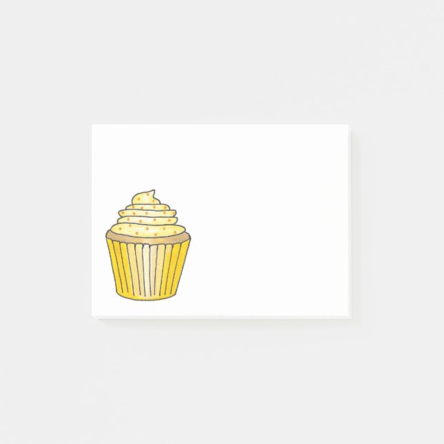Bloco Post-it Fosco Lemon Yellow Cupcake Cake Foodie Posta (Frente)
